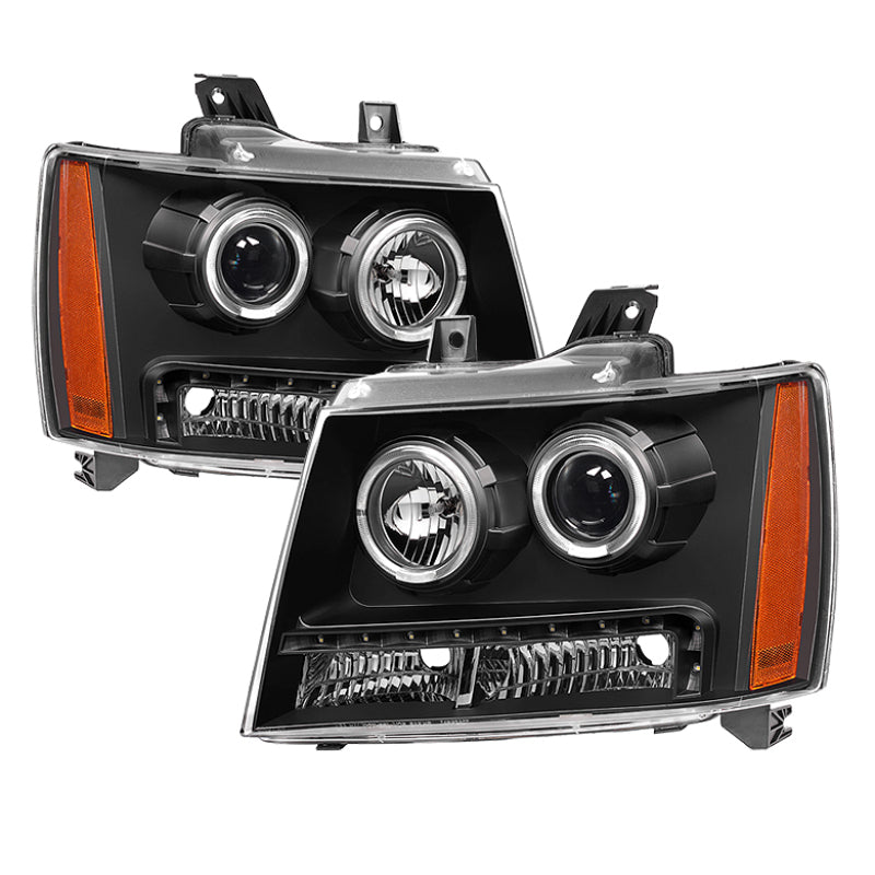 Xtune Chevy Suburban 1500/2500 07-14 Halo Projector w/LED Headlights Black PRO-JH-CSUB07-LED-BK SPYDER