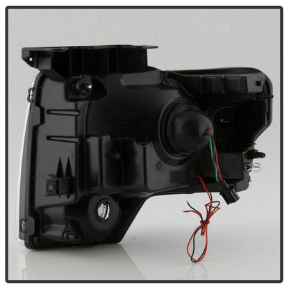 xTune Ford F150 Projector Headlights - Light Bar DRL - Black PRO-JH-FF15009-LBDRL-BK SPYDER