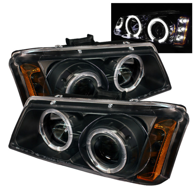 Spyder Chevy Silverado 1500 03-06 Projector LED Halo LED Amber Reflctr Blk PRO-YD-CS03-AM-BK SPYDER