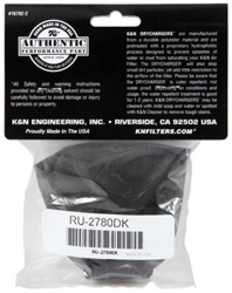 K&N Air Filter Wrap Black Oval Tapered 3.75in Base I/S Width x 2.5in Top I/S Width x 2.75in H K&N Engineering