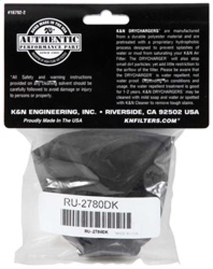 K&N Air Filter Wrap Black Oval Tapered 3.75in Base I/S Width x 2.5in Top I/S Width x 2.75in H K&N Engineering