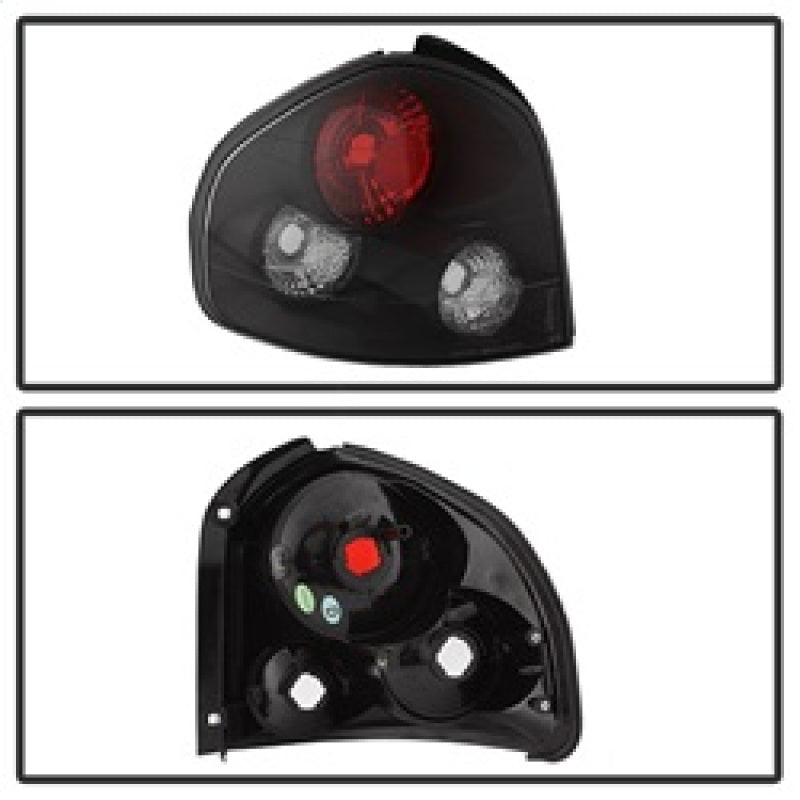 Spyder Hyundai Santa Fe 01-06 (01-04 Model use 3 Bulbs only)Euro Tail Lights Blk ALT-YD-HYSF01-BK SPYDER