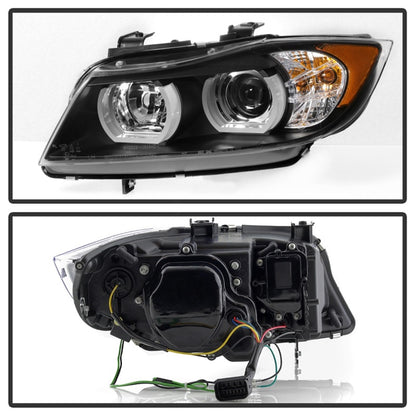 Spyder BMW E90 3-Series 06-08 4DR Headlights - Halogen Model Only - Black PRO-YD-BMWE9005V2-AM-BK SPYDER