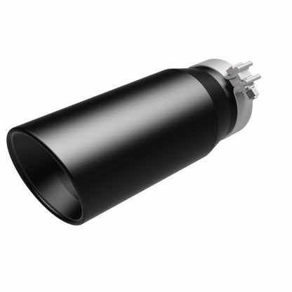MagnaFlow Tip Stainless Black Coated Single Double Round Single Outlet 5in Dia 4in Inlet 13in L Magnaflow