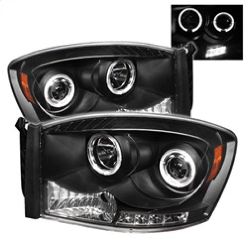 Spyder Dodge Ram 1500 06-08/Ram 2500 06-09 Projector Headlights LED Halo LED Blk PRO-YD-DR06-HL-BK SPYDER