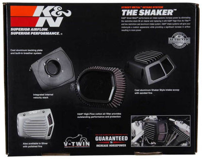 K&N Street Metal Intake System 08-16 Harley Davidson Shaker Silver H/D Touring Models