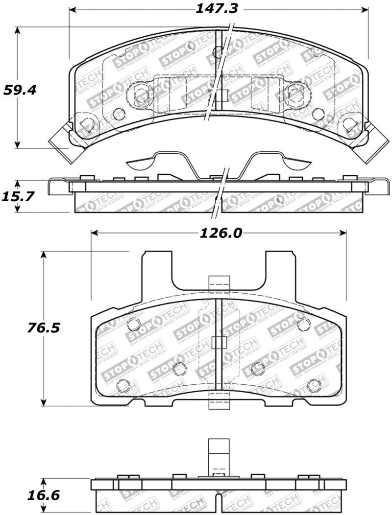 StopTech Premium Ceramic Front Brake Pads - 308.03690 Stoptech