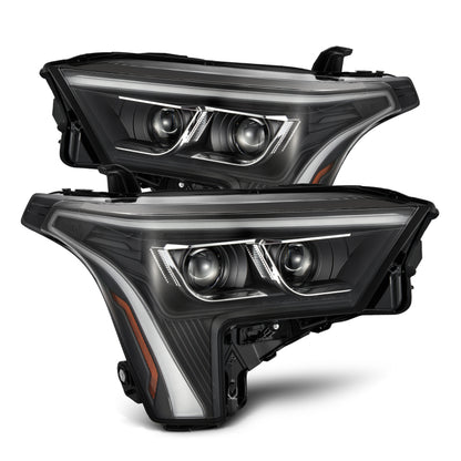 AlphaRex 880874 22-23 Toyota Tundra LUXX-Series Headlights Black w/Amber DRL - Req 810029 OR 810030