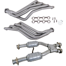 Load image into Gallery viewer, BBK 86-93 Ford Mustang 1-3/4 Long Tube 351 Swap Headers w/High Flow Catted X-Pipe (Ti Ceramic)