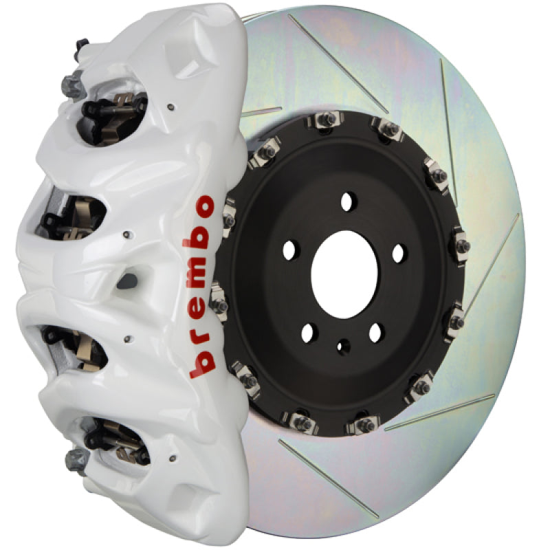 Brembo 09-14 F150 2WD Front GT BBK 8 Piston Cast 412x38 2pc Rotor Slotted Type-1- White Brembo