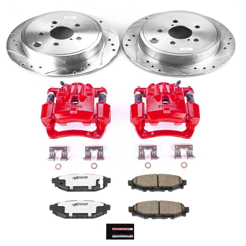 Power Stop 10-14 Subaru Legacy Rear Z26 Street Warrior Brake Kit w/Calipers PowerStop