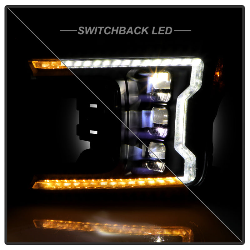 Spyder 18-20 Ford F-150 Headlights - Halogen Model Only - DRL LED - Black PRO-YD-FF15018HALAP-SEQ-BK SPYDER