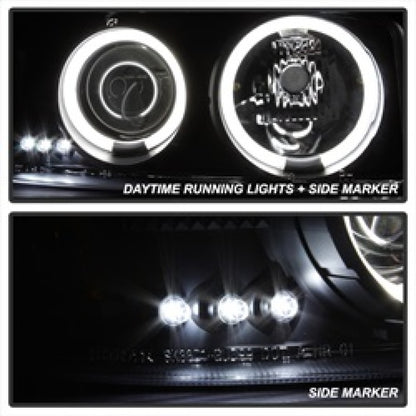 Spyder GMC Sierra 1500/2500 99-06 Projector Headlights CCFL Halo LED Blk Smke PRO-YD-CDE00-CCFL-BSM SPYDER