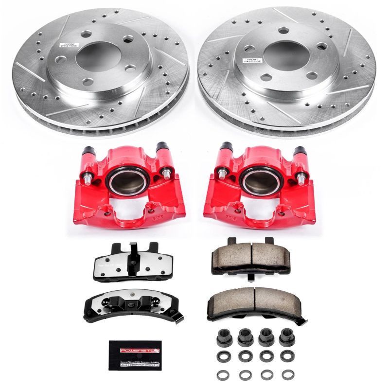 Power Stop 90-93 Cadillac DeVille Front Z36 Truck & Tow Brake Kit w/Calipers PowerStop