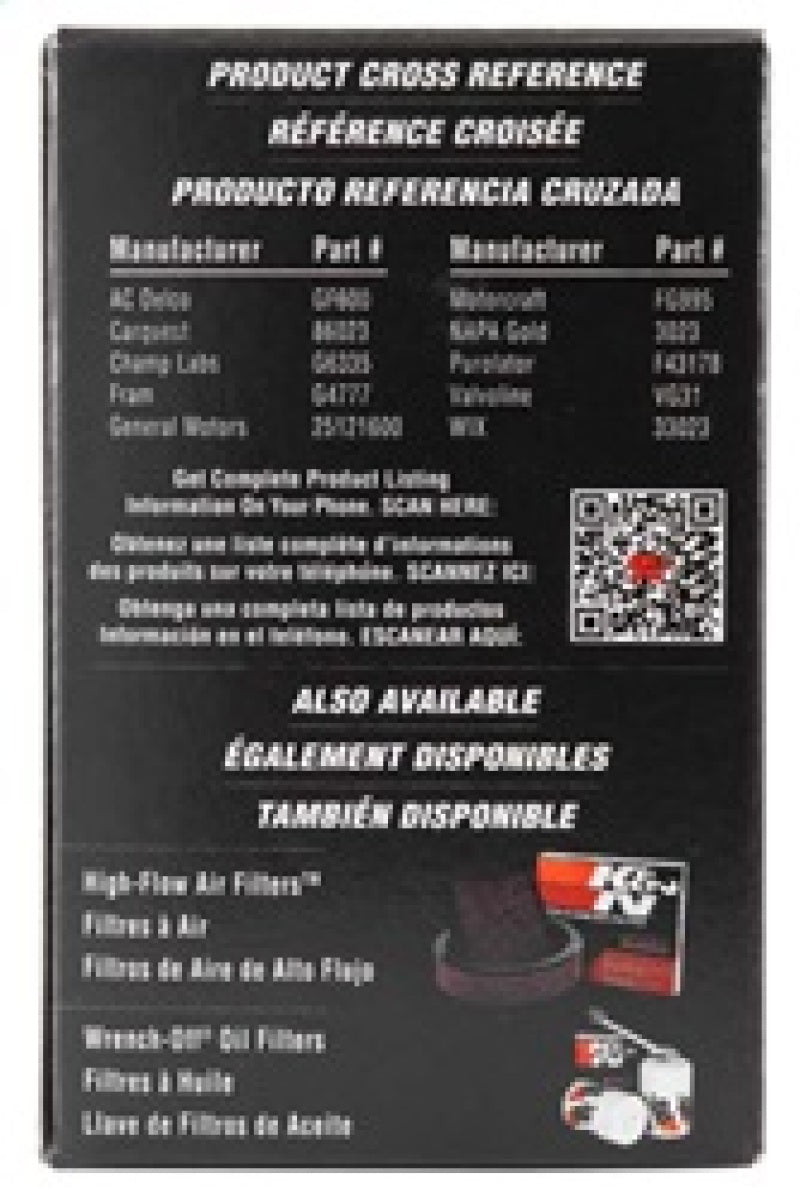 K&N Cellulose Media Fuel Filter 2.125in OD x 4.281in L K&N Engineering