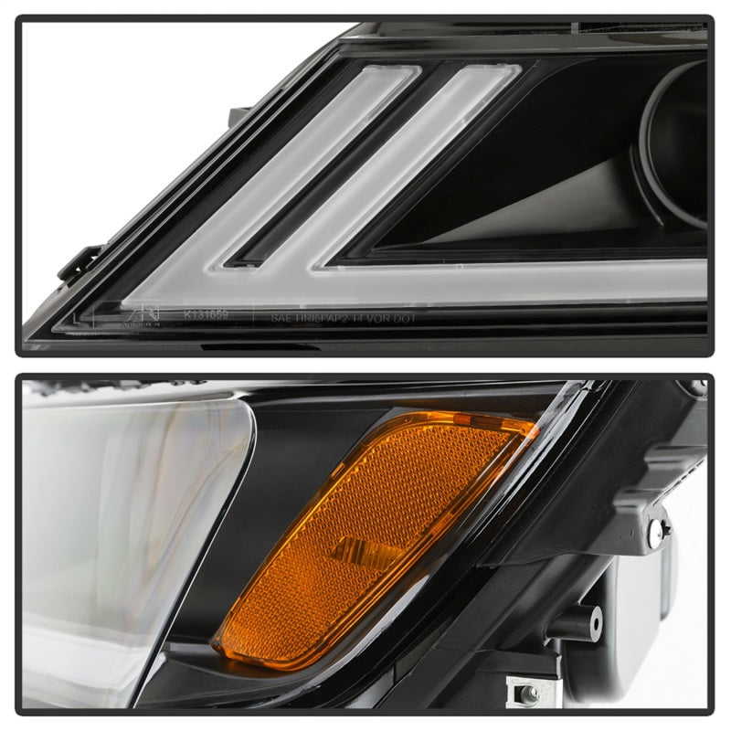 xTune 14-18 Chevy Impala (Excl Limited) DRL Halogen Proj Headlights - Blk (PRO-JH-CIM15-LB-BK) SPYDER