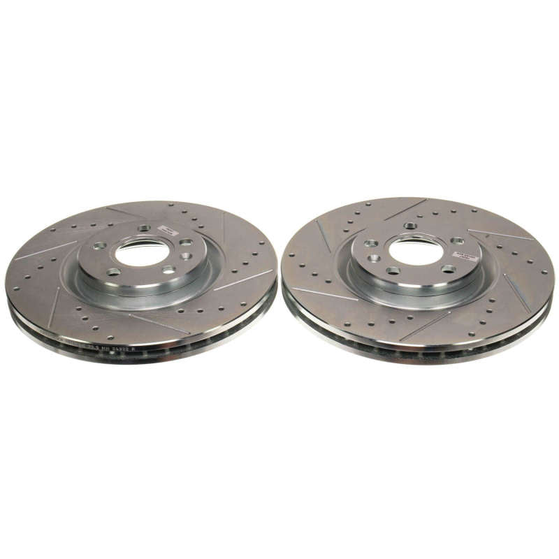 Power Stop 18-21 Volvo XC60 Front Drilled & Slotted Rotor (Pair) PowerStop
