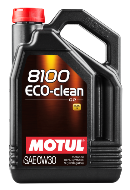 Motul 5L Synthetic Engine Oil 8100 0W30 4x5L ECO-CLEAN  ACEA C2 API SM ST.JLR 03.5007 Motul