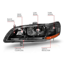 Load image into Gallery viewer, ANZO HONDA ACCORD 98-02 CRYSTAL HEADLIGHTS BLACK - 121052