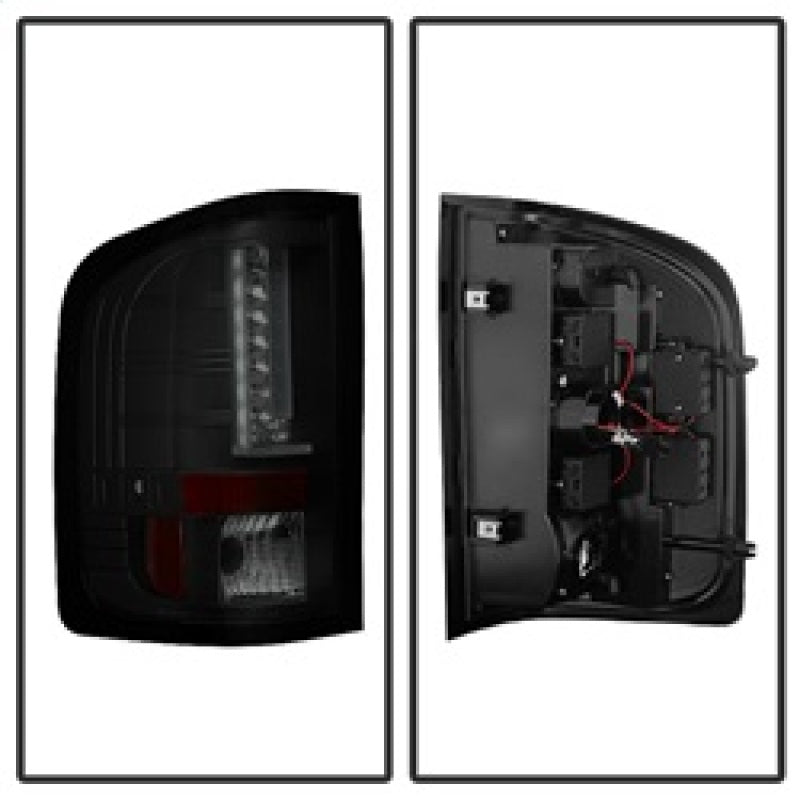 Spyder 07-13 Chevy Silverado (Exc 2010 Model) Verison 2 LED Tail Lights ALT-YD-CS07V2-LED-BSM SPYDER