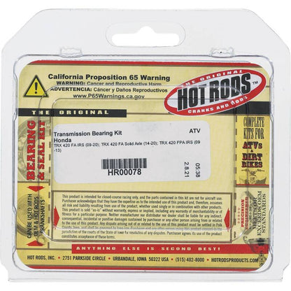 Hot Rods 09-13 Honda TRX 420 FPA IRS 420cc Transmission Bearing Kit HR00078