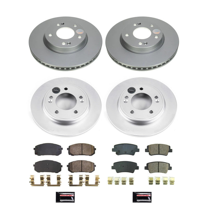 Power Stop 21-22 Hyundai Elantra Front & Rear Z17 Coated Brake Kit PowerStop