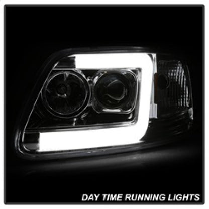 Spyder 97-03 Ford F-150 (After 6/1997) V2 Proj Headlights DRL LED - Chrm (PRO-YD-FF15097V2-LB-C) SPYDER