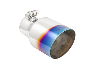 MBRP Burnt End Tip 2.5 ID 4 ID Out 6.5 length Single Wall Angle Cut 304 Stainless Steel - T5176BE MBRP