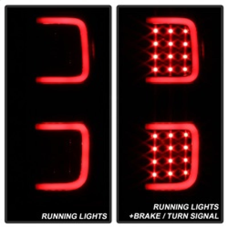 xTune Ford F150 09-14 LED Tail Lights - Black ALT-ON-FF15009-LBLED-BSM SPYDER