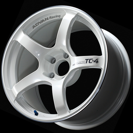 ADVAN Racing TC-4 18x8.5 +45 5x100 Wheel - White Metallic & Ring - YAD8H45DWMR