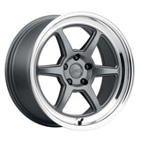 Kansei K14G Roku 18x9.5in / 5x112 BP / 38mm Offset / 66.56mm Bore - Grey & Machined Lip Wheel