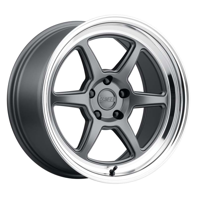 Kansei K14G Roku 18x10.5in / 5x112 BP / 12mm Offset / 66.56mm Bore - Grey & Machined Lip Wheel