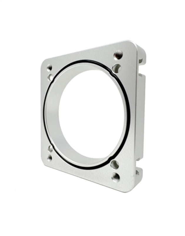 Torque Solution 06-21 Subaru STI EJ Big Bore Manifold Big Bore 76mm Throttle Body Adapter - Silver