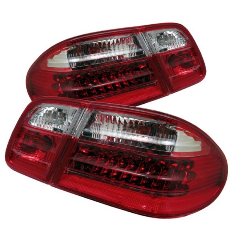 Xtune Mercedes Benz W210 E-Class 96-02 LED Tail Lights Red Clear ALT-CL-MBW210-LED-RC SPYDER