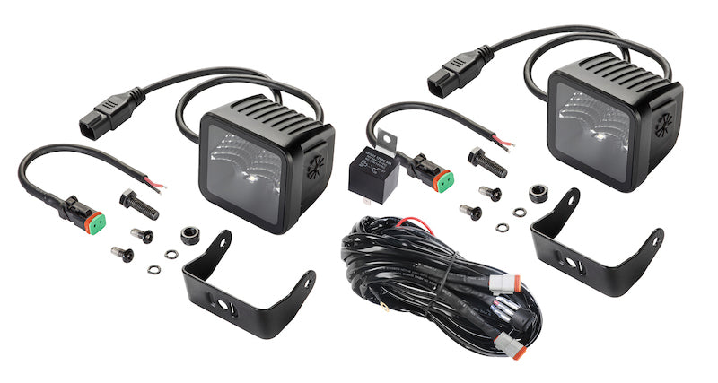 Hella Universal Black Magic 3.2in L.E.D. Cube Kit - Flood Beam (Short Range) Hella