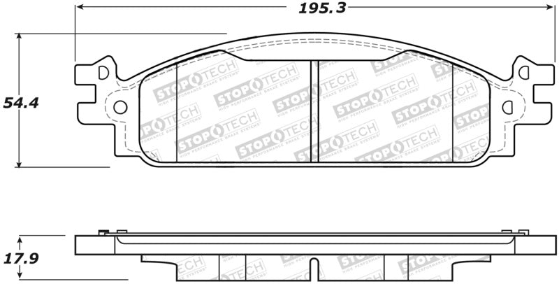 StopTech Premium Ceramic Front Brake Pads - 308.15080 Stoptech