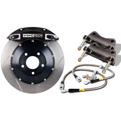 StopTech BBK 01-07 BMW M3 (E46) Rear 4 Piston 355x32 Black Calipers Slotted Two Piece Rotors Stoptech