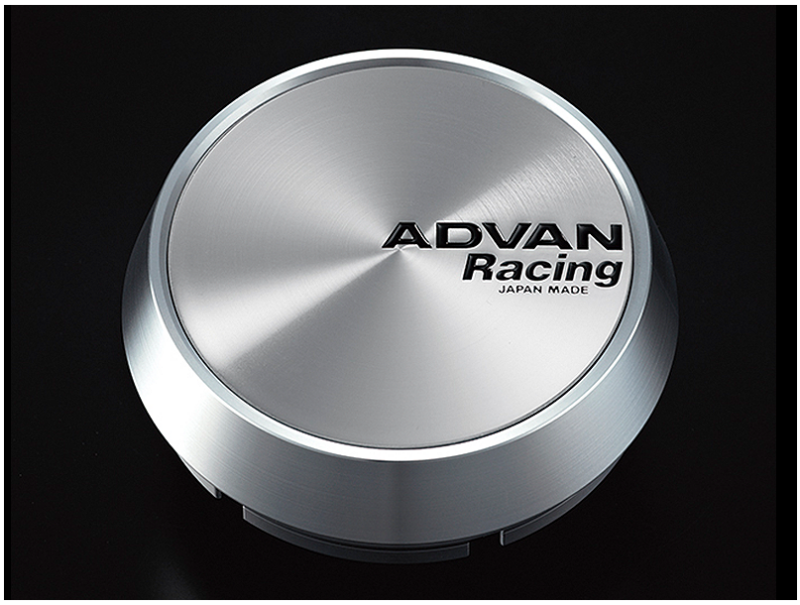 Advan YV5966 Racing Center Cap 73mm Middle Height - Platinum Silver + Black Letters