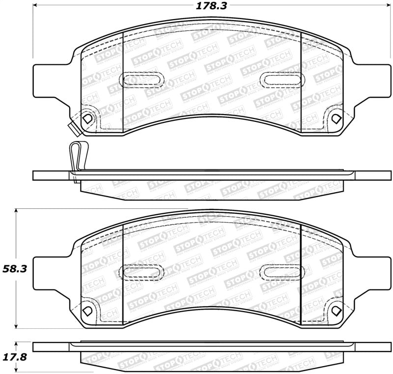 StopTech Premium Ceramic Brake Pads - 308.11691 Stoptech