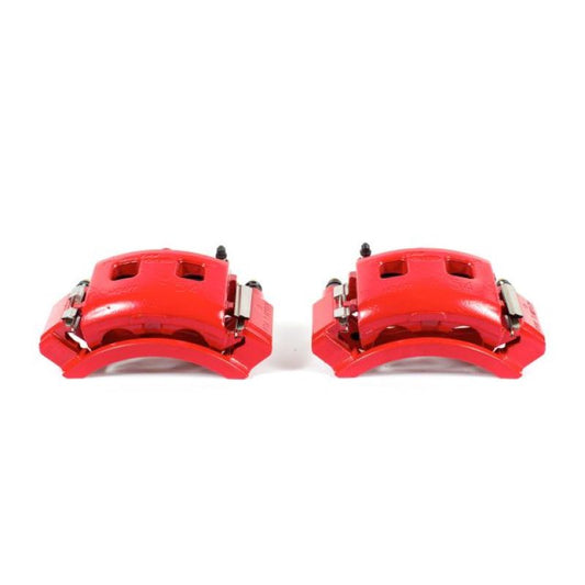 Power Stop 98-02 Dodge Ram 1500 Van Front Red Calipers w/Brackets - Pair PowerStop