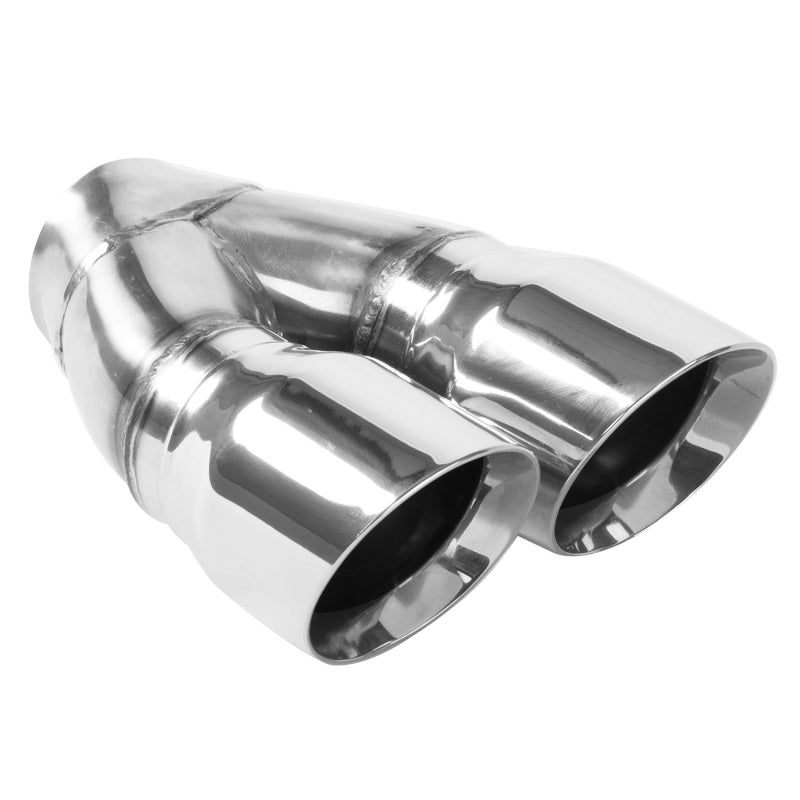 MagnaFlow Double Wall 3in Dual Round Polished Tip 2.25in Inlet Magnaflow