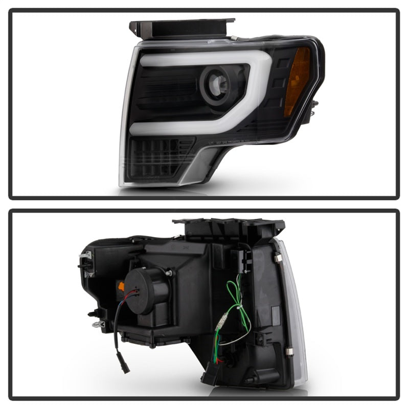 Spyder Ford F150 13-14 Xenon Model Only Light Bar Projector Headlights Blk PRO-YD-FF15013PL-SEQ-BK SPYDER