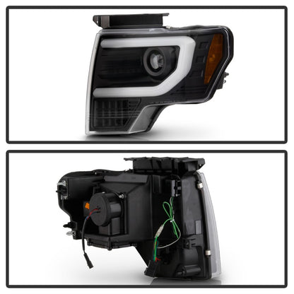 Spyder Ford F150 13-14 Xenon Model Only Light Bar Projector Headlights Blk PRO-YD-FF15013PL-SEQ-BK SPYDER