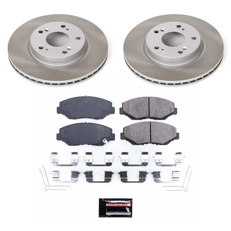 Power Stop 13-14 Honda Fit Front Semi-Coated Rotor Kit PowerStop