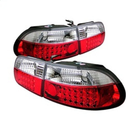 Spyder Honda Civic 92-95 3DR LED Tail Lights Red Clear ALT-YD-HC92-3D-LED-RC SPYDER