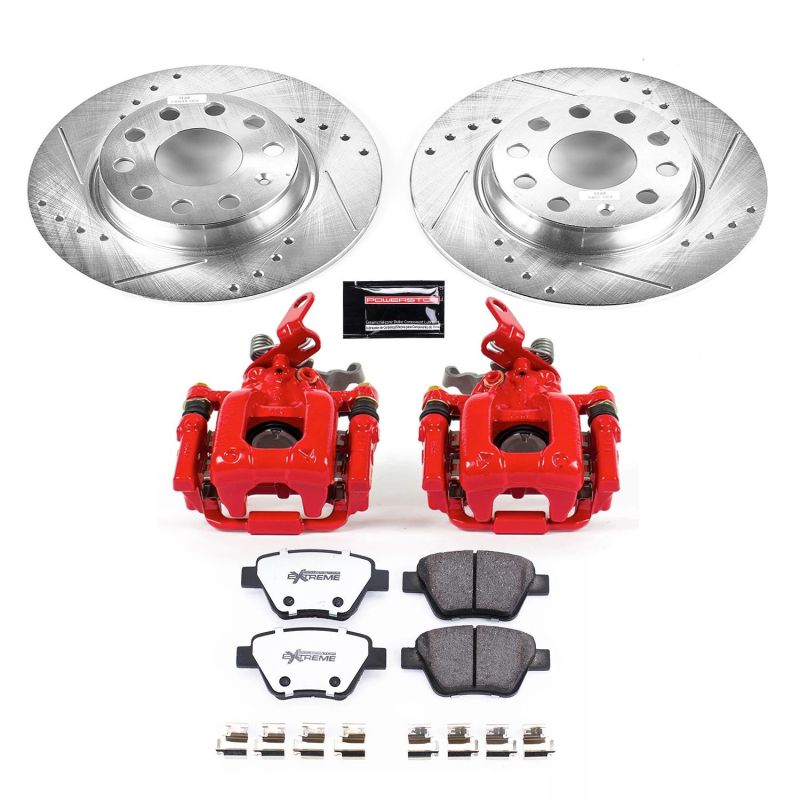 Power Stop 10-12 Audi A3 Rear Z26 Street Warrior Brake Kit w/Calipers PowerStop