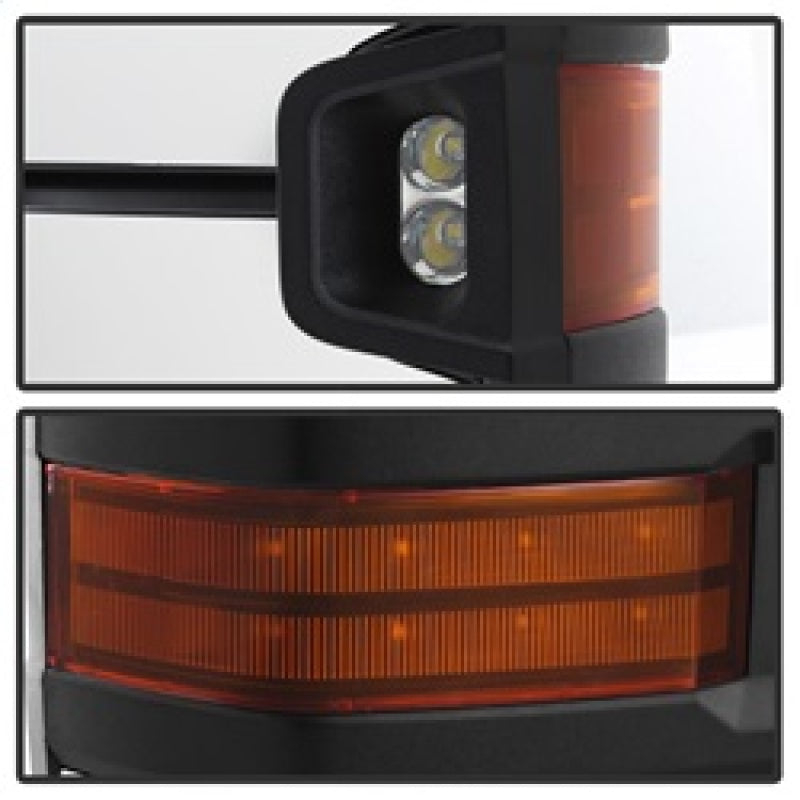 xTune Chevy Silverado 07-13 Heated Amber LED Signal Mirrors Chrome MIR-CSIL07S-G3C-PWH-AM-SET SPYDER