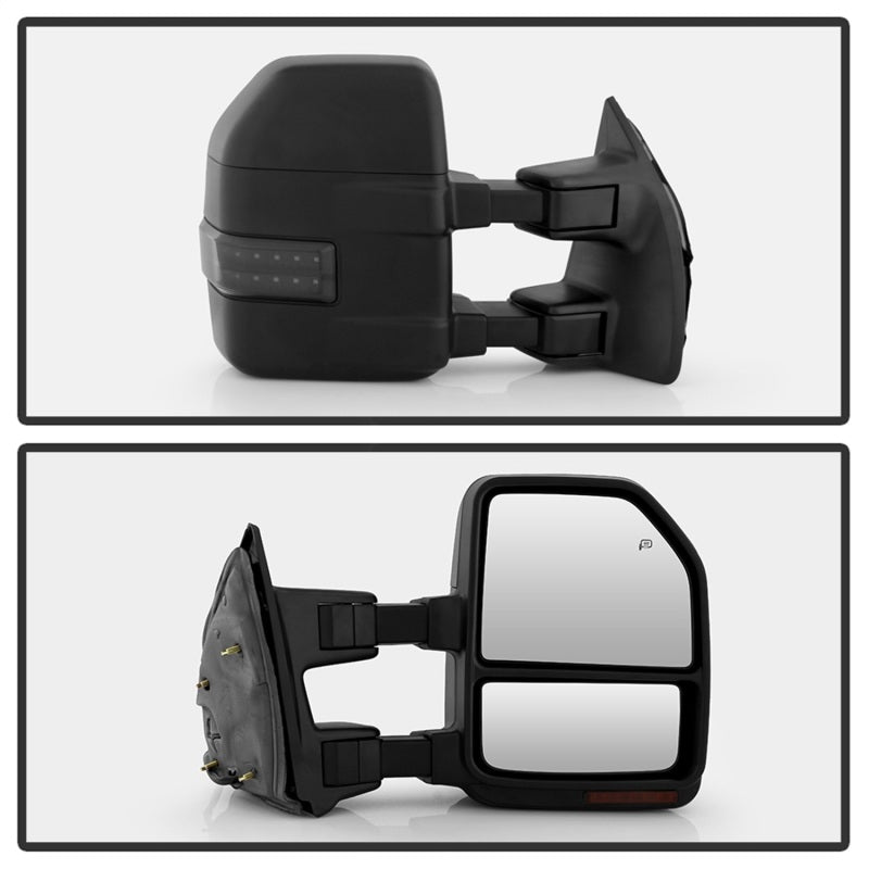 xTune 08-15 Ford F-250 SD Heated Adj LED Signal Power Mirror - Smk (MIR-FDSD08S-G4-PW-RSM-SET) SPYDER