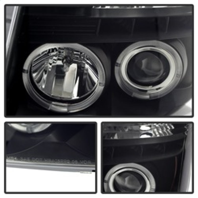 Spyder Nissan Titan 04-14 Projector Headlights LED Halo LED Blk Smke PRO-YD-NTI04-HL-BSM SPYDER