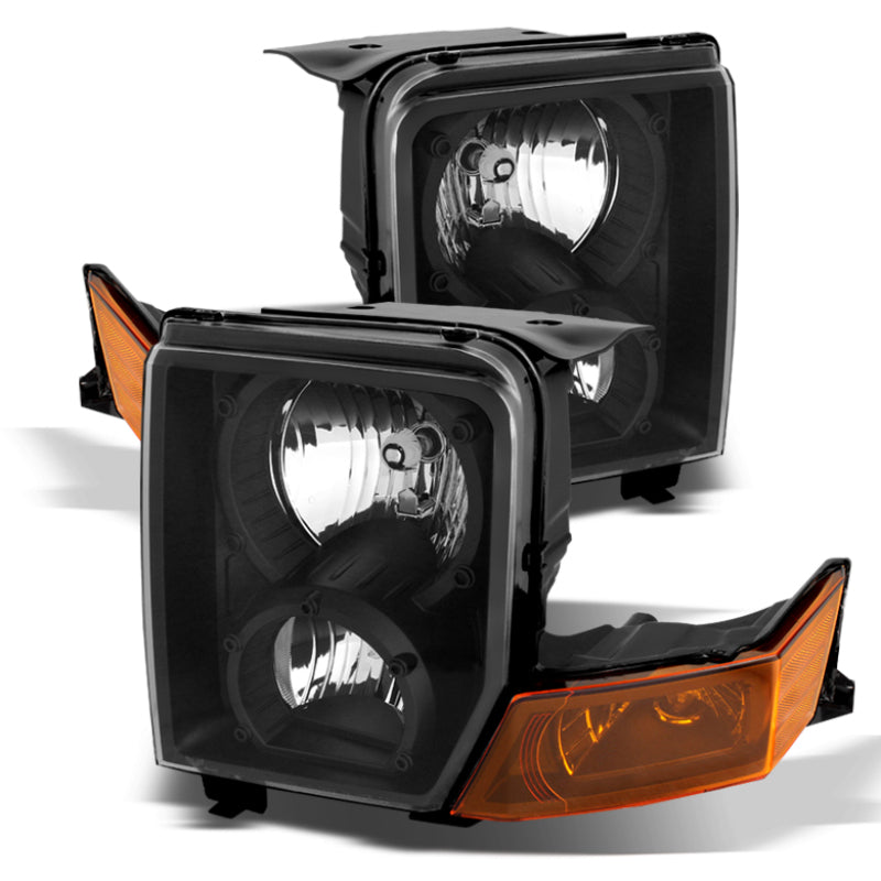 Xtune Jeep Commander 06-10 Crystal Headlights Black HD-JH-JCOM06-AM-BK SPYDER